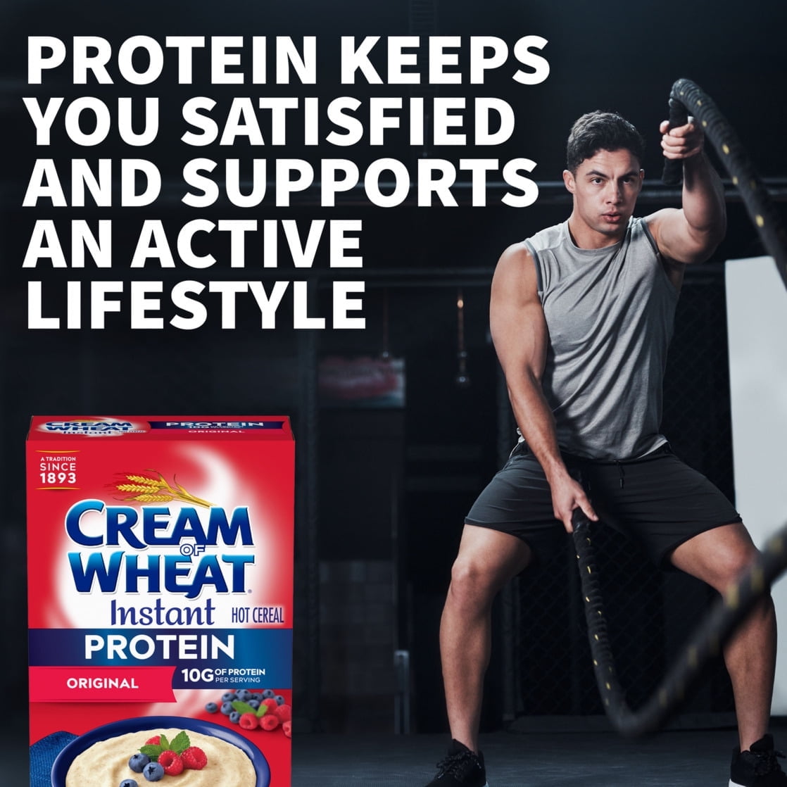 Cream of Wheat Protein Instant Original Hot Cereal, Hot Breakfast Cereal, 8 oz, 6 Packets (Pack of 4)