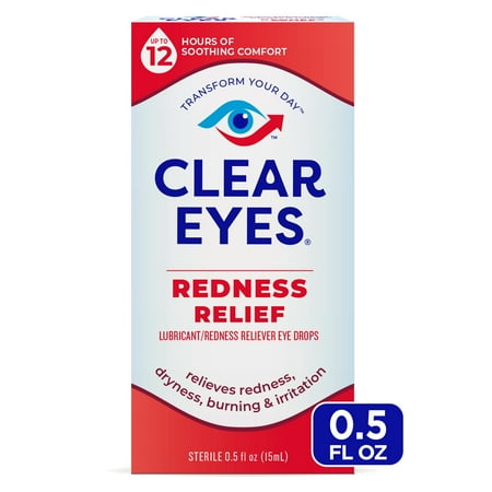 Clear Eyes Red Eye Relief Lubricant Drops, Daily Use, 0.5 fl oz