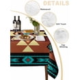thumbnail image 2 of Turquoise Red Table Cloth, Southwest American Native Abstract Pattern Waterproof Tablecloth for Rectangle Tables, Reusable Washable Fabric Table Cover for Restaurant Kitchen Dining Tables 60"x120", 2 of 6