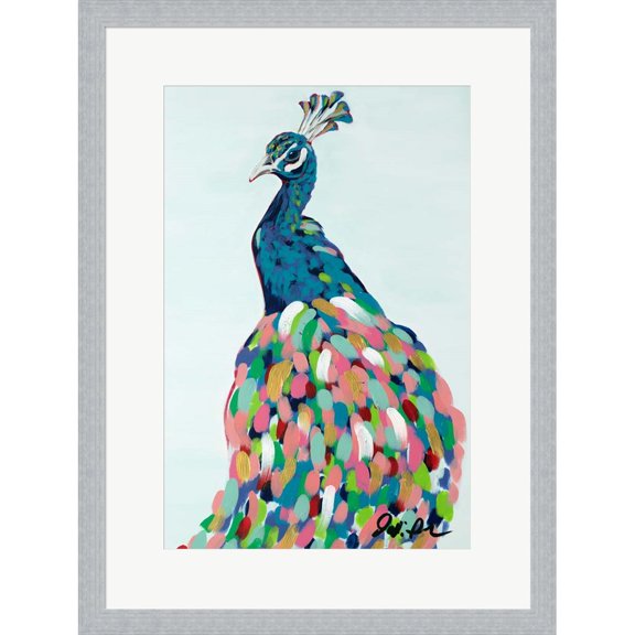 Great Art Now Pop Peacock II by Jodi Augustine, Framed Wall Art, 18.25W x 24.25H