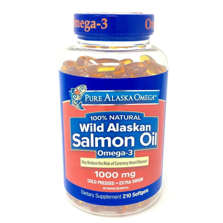 Pure Alaska Omega 100% Natural Wild Alaskan Salmon Oil 1000 mg 210