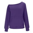 thumbnail image 3 of Byworldtasic Womens Oversized Sweatshirt with PocketNo Boundaries Y2k Loose Off the Shoulder Tops Fall Fashion Pullover Sweaters, 3 of 8