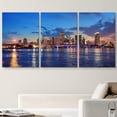 thumbnail image 2 of wall26 Canvas Print Wall Art Set Miami Florida Cityscape &amp; Skyline Nature Wilderness Photography Realism Rustic Scenic Relax/Calm Multicolor for Living Room, Bedroom, Office - 24"x36"x3, 2 of 5