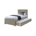 thumbnail image 6 of Meridian Furniture Hudson Beige Faux Leather Twin Trundle Bed, 6 of 9