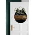 thumbnail image 4 of Happy Holiday Front Door Sign Funny Wreaths Hanging Wooden Plaque Decoration Round Rustic Wood Farmhouse Porch Decor for Home Front Door Decor, 11 x 11 Inch, 4 of 5