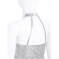 thumbnail image 6 of iiniim Girl's Glitter Sequins Jazz Ballet Hip Hop Tank Top Sleeveless Halter Neck Vest Dancewear A Silver 12, 6 of 7