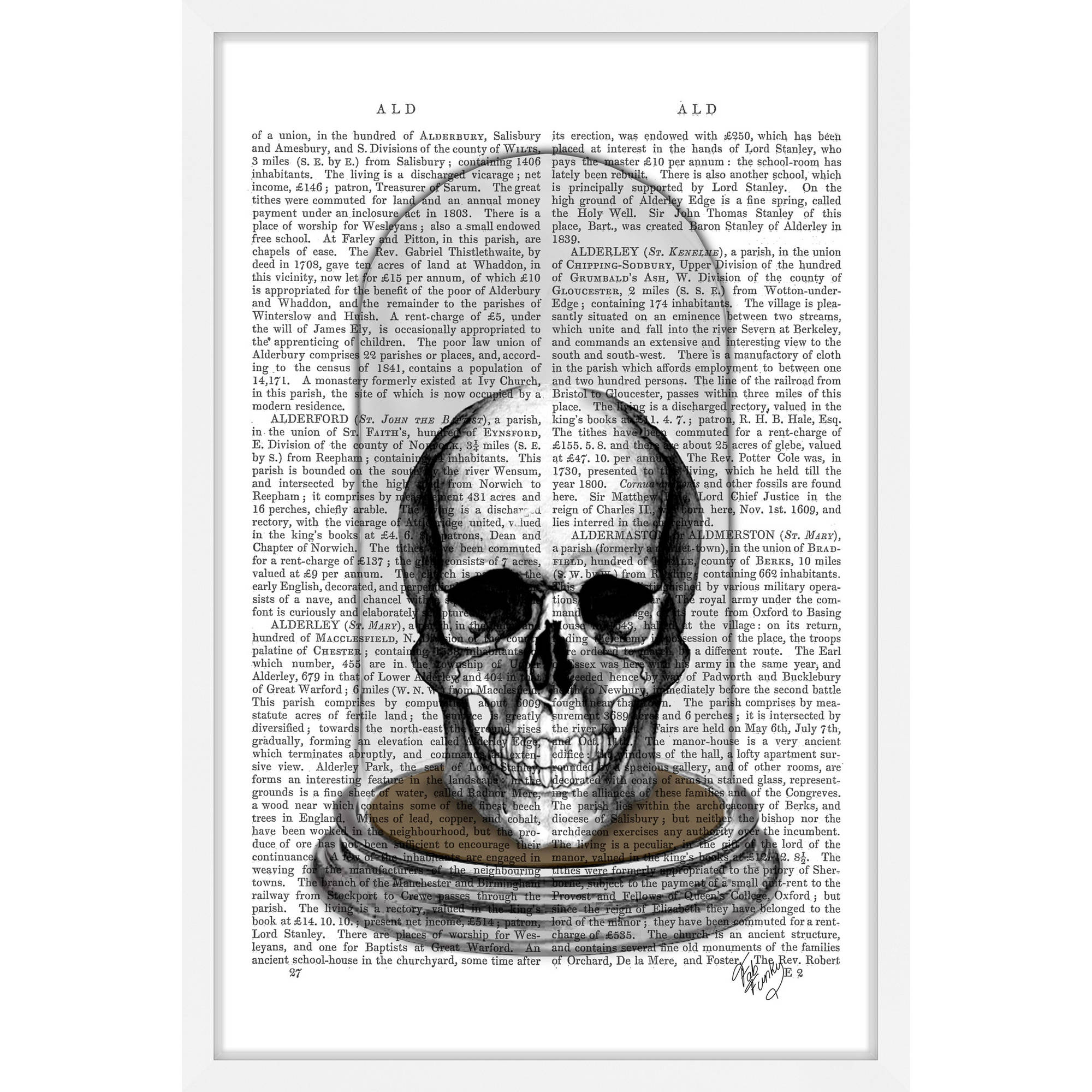 Marmont Hill "Skull in Bell Jar" Framed Painting Print