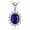 A-Sterling Silver-sapphire, variant on Princess Diana Kate Middleton Natural Amethyst Citrine Garnet Peridot Topaz Created Ruby Sapphire Simulated Emerald Pendant Necklace for Women, 925 Sterling Silver Gemstone Jewelry Set