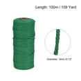 thumbnail image 2 of Uxcell Cotton Rope Twine String Twisted Braided Cord, Emerald Green 100m/109 Yard for Wall Hanging, Macrame Knotting, 2 of 5