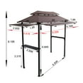 thumbnail image 4 of 8'x4' Grill Gazebo Canopy, Grill Tent for Outdoor Grill, Double Tiered BBQ Gazebo with Two Extra Shadow, Two Shelves, Eight Hooks, Small Grill Shelter For Backyard, Patio (Light Brown), 4 of 9