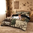 thumbnail image 3 of meiyoeat Retro Woodland Deer Duvet Cover Queen For Adults,Rustic Mountain Bear Pine Queen Bedding For Men,Black Reversible,3pcs(No Comforter), 3 of 6