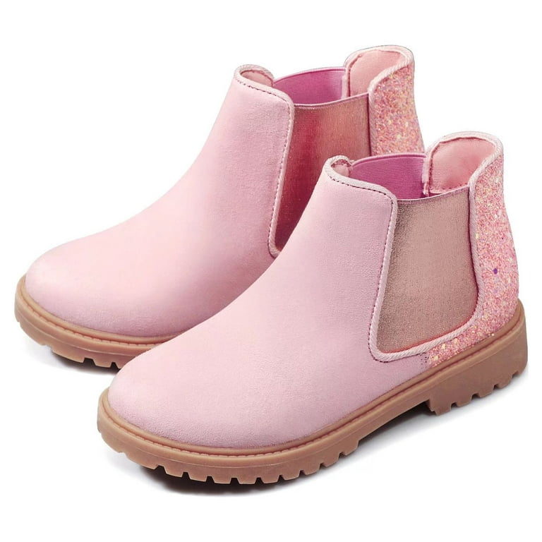  Big Girl Size 6 Boots Fashion Autumn Winter Girls Boots Low  Heel Flat Bottom Non Girls Winter Boots Size 3 Red