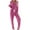 Hot Pink, variant on Women's Two Piece Lounge Sets Casual Long Sleeve Button Down Shirts Matching Long Pants Soft Pajamas Set Loungewear