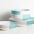 thumbnail image 3 of Stone Lain Lizzy Stoneware 12-Piece Round Dinnerware Set, Teal, CB, 3 of 8