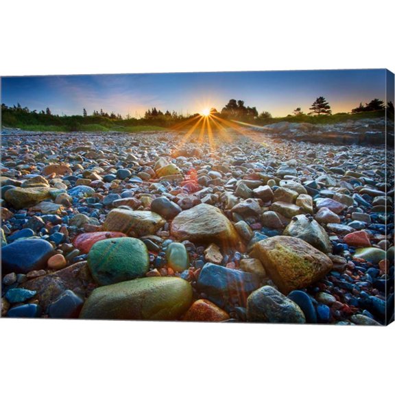 Great Art Now Schoodic Rocks by Patrick Zephyr, Canvas Wall Art, 30W x 20H