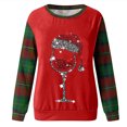 thumbnail image 4 of 2023 Chandail en Molleton de Noël pour Femmes en Liquidation Mode de Noël Décontracté Manches Longues Col Rond à Carreaux Imprimé Chandail en Molleton Blouse, 4 of 4