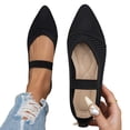 thumbnail image 4 of Viluyesy Flats for Womens, Pointed Toe Knit Breathable Wide Width Comfort Dressy Office Ballet Flats Black US8.5, 4 of 8