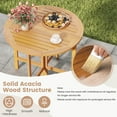 thumbnail image 6 of Costway 2PCS 36" Outdoor Folding Round Dining Table with  Slatted Tabletop for Backyard, 6 of 10
