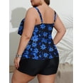 thumbnail image 4 of a.Jesdani Women Plus Size Tankini Swimsuits Tummy Control Two Piece Bathing Suit Ruffled Flounce Swimwear with Shorts 0X-5X, 4 of 6