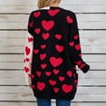 thumbnail image 7 of Ovticza Heart Cardigans Women Valentine Cardigan Oversized Cute Love Print Sweater Cardigans Casual Knit Sweaters Black M, 7 of 7