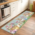 thumbnail image 2 of Happy Easter 2'x6' Runner Rugs for Hallway Kitchen Bedside Non Slip Washable, Spring Easter Eggs Bunny Floral Teal Wood Entryway Rug Runners with Rubber Backing, Long Carpet Runner for Laundry Room, 2 of 8