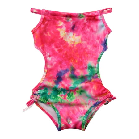 

Gubotare Toddler Kids Baby Girls Vest Tie-Dye Print Swimwear Swimsuit Beachwear Swim Suit Girls Pink 3-4 Years