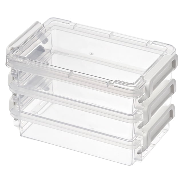 Transparent Storage Box with Lids,Clip Box,Stackable Transparent Plastic Bins with Latching Lids,Plastic Container Box for Organizing,Portable File Box Stackable Storage Containers for Home,A