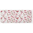thumbnail image 1 of Cosmetics Kitchen Mat, Beauty Theme Pink and Burgundy Lipstick and Kiss Pattern Makeup Concept, Plush Decorative Kitchen Mat with Non Slip Backing, 47" X 19", Burgundy and Pink, by Ambesonne, 1 of 1
