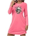thumbnail image 4 of Censtreet Halloween Sleep Shirts for Women Long Sleeve Night Shirts for Sleeping Pullover Nightgown Soft Nightdress, 4 of 5