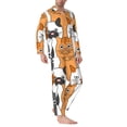 thumbnail image 2 of Naloa Funny Cats Men’s Pajamas Set - Long Sleeve Button Down Sleep Shirt and Pajama Bottoms Sleepwear Set-Small, 2 of 7