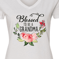 thumbnail image 4 of Inktastic Blessed to Be a Grandma with Flowers Women's V-Neck T-Shirt, 4 of 5
