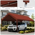 thumbnail image 6 of Pakunoda 10' X 20' Carport Canopy Replacement Cover, Portable Car Garage Shelter Party Top Tent with 34PC Ball Bungees, Treeared (Only Cover, Frame Not Included), 6 of 8
