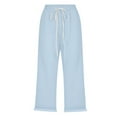 thumbnail image 5 of Women Capri Pants High Waist Drawstring Pants Comfortable Soft Trousers Holiday Wear Beach Casual Pants Women Pants Casual Work plus Size Women Casual Pants Business Casual Clothes for Women plus Size, 5 of 5