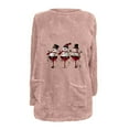 thumbnail image 5 of Jsaierl Merry Christmas Fleece Shirts for Women Funny Xmas Graphic Tees Stretch Round Neck T-shirt Short Sleeve Tunic Blouse Tops Christmas Costumes, 5 of 5
