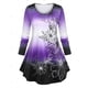 thumbnail image 2 of Camiseta de Talla Extra con Estampado Floral de Color Degradado Rosegal  Mangas largas de talla grande, 2 of 5