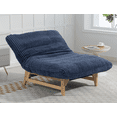 thumbnail image 2 of Leumius Accent Armless Chair Lazy Sofa Chair with Solid Wood Frame & Backrest,Corduroy Casual Single Sofa Chair for Living Room,Bedroom,Blue, 2 of 7