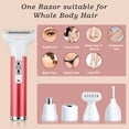 thumbnail image 4 of Electric Razors for Women - 5 in 1 Portable Electric Shaver for Facial Nose Eyebrow Beard Arm Leg Armpit Bikini, Pink, 4 of 9