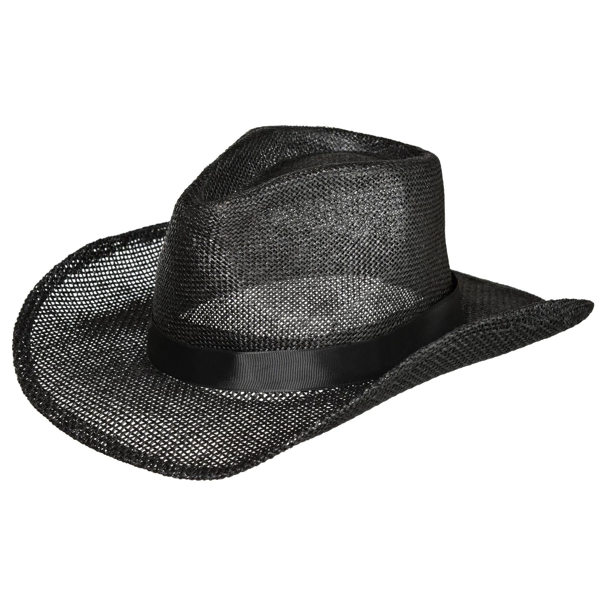 Straw Cowboy Hat Black