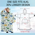 thumbnail image 4 of Oversized Wearable Blanket Hoodie,Light Toned Dinosaur with ROAR Pattern Sherpa Blanket Hoodie with Super Pockets,Super Warm Fuzzy Pullover for Women & Men, 4 of 6