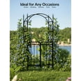 thumbnail image 5 of Accreate Garden Arch Arbor with Gate - Durable Metal Arch Trellis for Climbing Vines, Wedding Ceremony Decoration, Outdoor Garden Archway with Flourishes & Arrow Tips, Black, 5 of 7