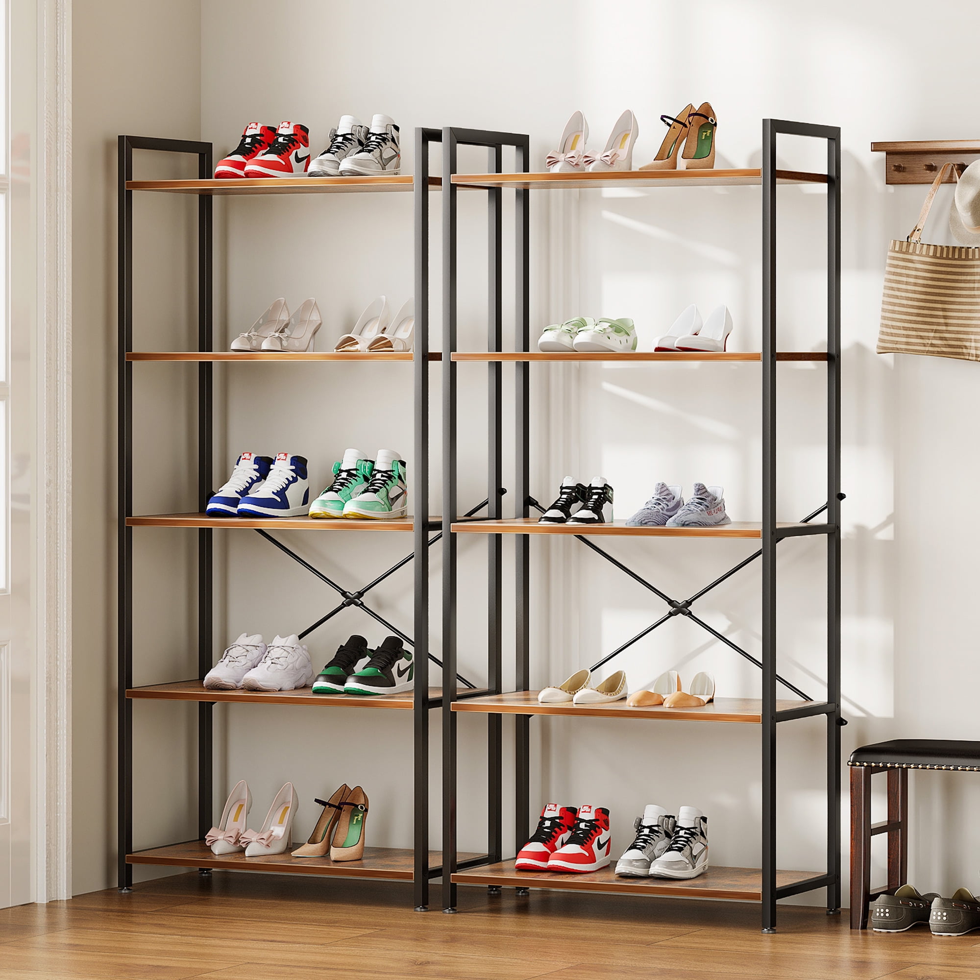 Casacomoda 5-Tier Bookshelf, Freestanding Book Shelf, Home Office Bookcase, Storage Shelving Unit for Bedroom, Living Room, Vintage