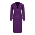 thumbnail image 4 of Wancir Women's 2 Piece Suit Skirt Set Business Casual Long Sleeve Blazer and Pencil Skirt, 4 of 7