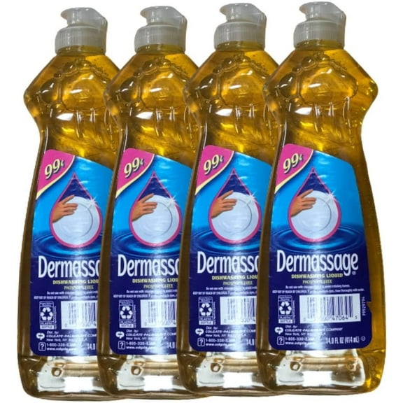 Dermassage Dishwashing Liquid Hand Soap, 14 Fl Oz, Pack of 4