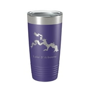 Lake D'Arbonne Map Tumbler Travel Mug Insulated Laser Engraved Coffee Cup Louisiana 20 oz Purple