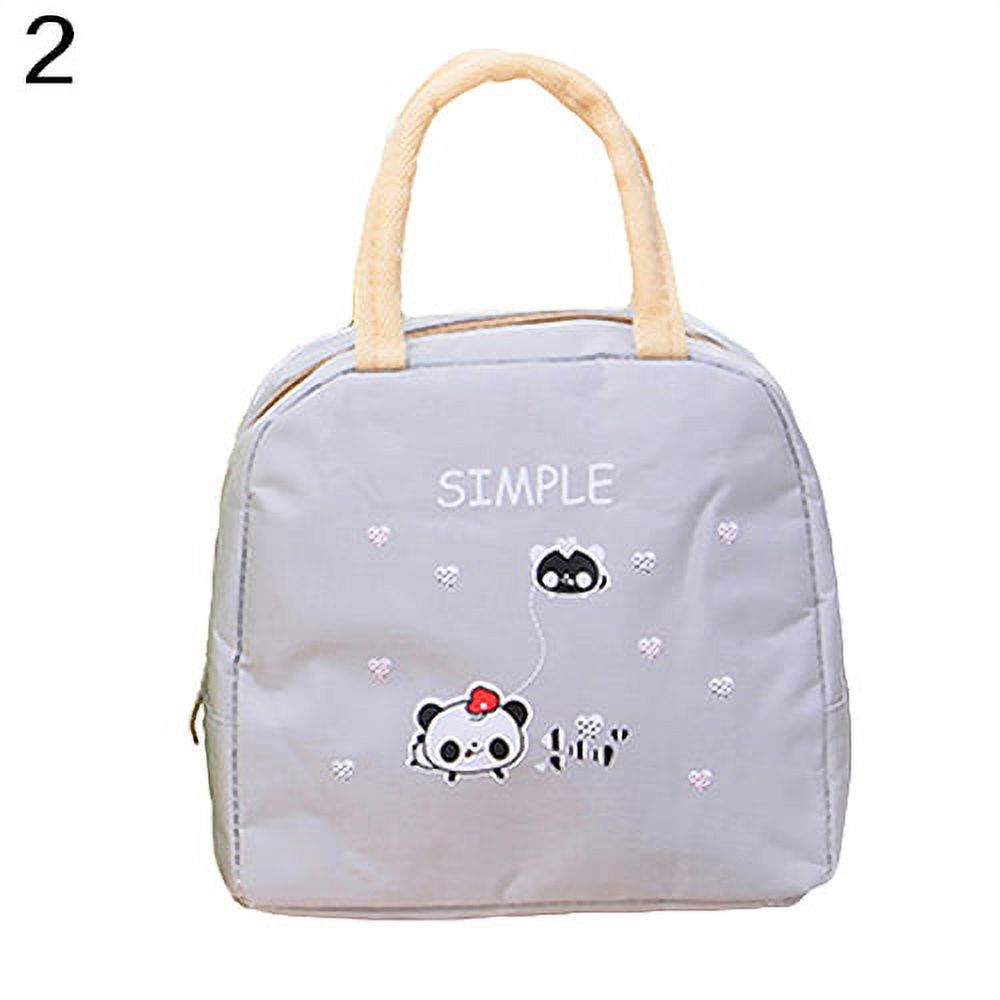 Ludlz Portable Cute Cartoon Thermal Insulated Food Fruit Storage Case Pouch Lunch Box for Potluck Parties / Picnic / Beach Zipper Top Lid Thermal Bag Tote to Keep Food Hot or Cold Warmer Expandable - image 2 of 8