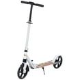 thumbnail image 1 of Adjustable Height Kids Scooter - White, Foldable Design, 7.9" Wheels, Rear Brake - Smooth Ride for Outdoor Use, Ages 6-12 - Qaba 371-051V00WT, 1 of 7