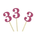 thumbnail image 2 of Darling Souvenir, Number 3 Birthday Cupcake Toppers, Birthday/ Anniversary Party Dessert Decorations - Pack Of 20, 2 of 3