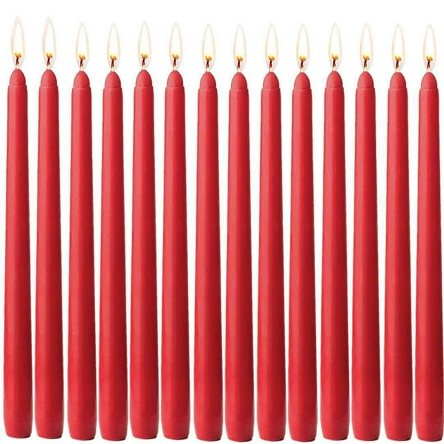 EGNMCR Décoration de Pièce, Décoration de Maison 14 Bougies Coniques Rouges Non Parfumées / Bougies Coulées à la Main 10 Po Parfaites pour la Décoration de la Maison, Réceptions de Mariage, Fêtes Prénatales, Anniversaires, Célébrations The Pendant