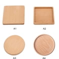 thumbnail image 2 of Fysho 1pack Beech Black Walnut Wood Coaster Retro Insulation Cup Mat Household Square Round Coaster, 2 of 9