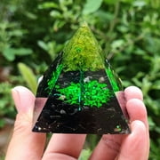 Amethyst Crystal Healing Orgonite Pyramid Obsidians Chakra Energy Orgone Stones